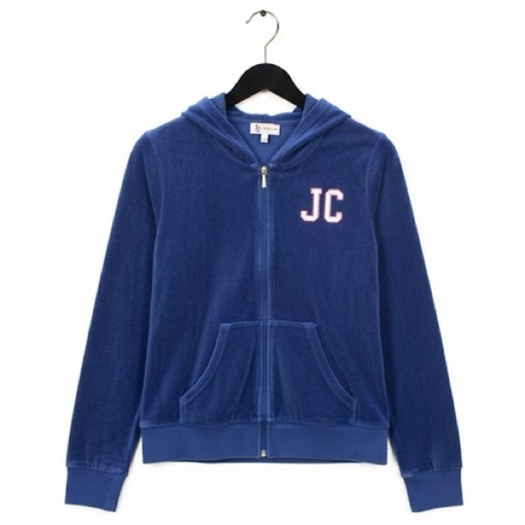 Juicy Couture Jackets & Blazers - Juicy Couture Dark Blue Zip-Up Hoodie